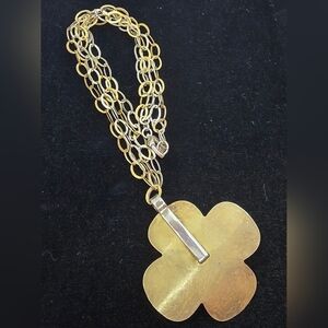 MCM Sterling Vermiel Two Tone Chunky Clover Cross Double Chain